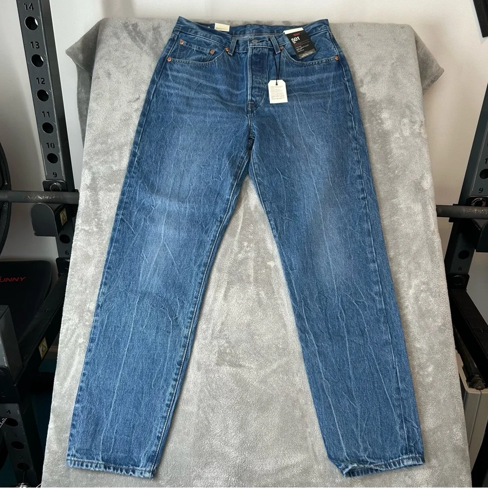 Levi's Premium Women 501 '81 Tapered Leg High Rise Button Fly Jeans Blue NWT